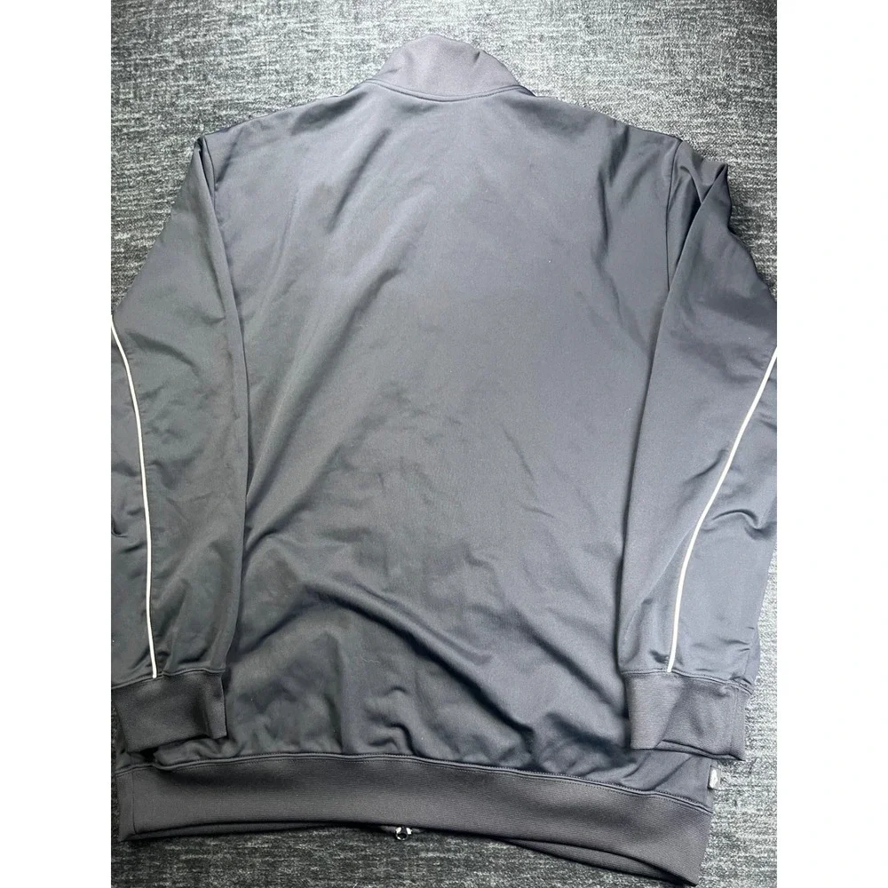 Nike Track Jacket Mens XXL Black White Piping Full Zip Mock Neck Sporty